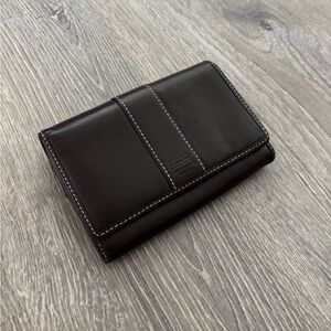 COACH Vintage Leather Medium Wallet Billfold Chocolate Brown